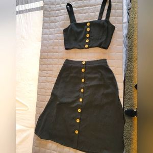 Two piece black lulu button up dress